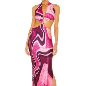 Farai London Gaia Long Dress In purple